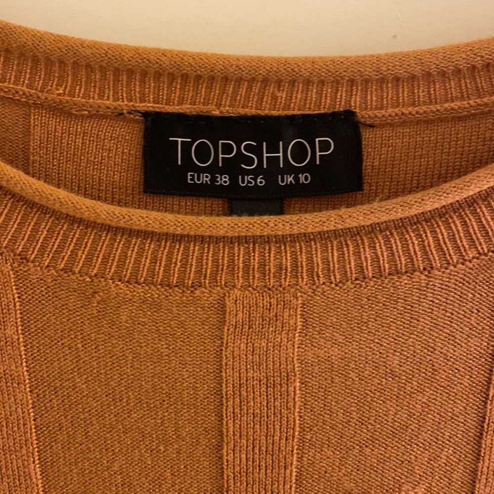 Topshop Fitted Ribbed Button Button Cuff Dark Mus… - image 2